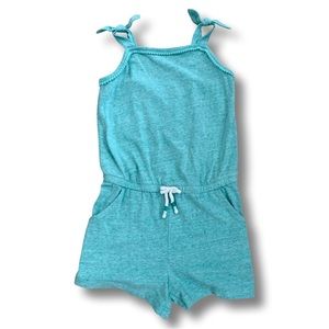 Cat & Jack girls teal cotton romper size S 6/6x